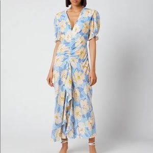 RIXO Ariel Midi Dress - Azela Bloom - Lilac Yellow